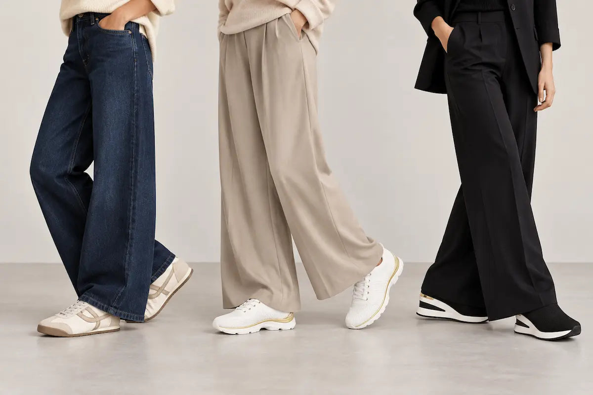 Qué zapatillas llevar con pantalones anchos: las proporciones que sí funcionan