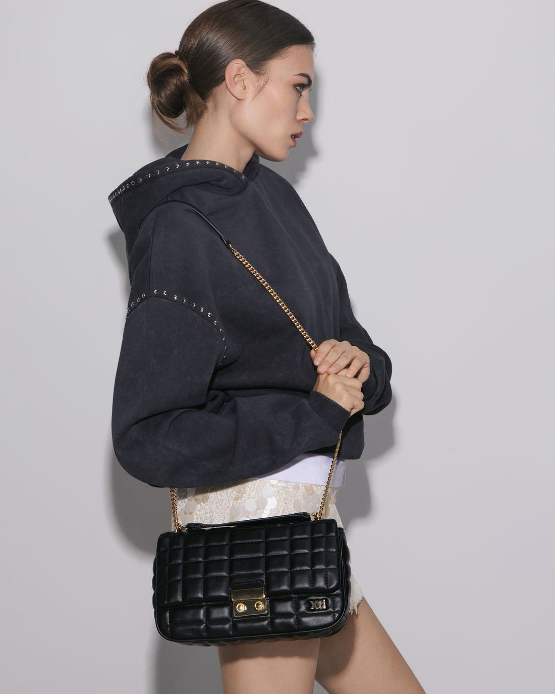 y414185　レディース　BLK M WOMEN'S HANDBAG XTI 18452601
